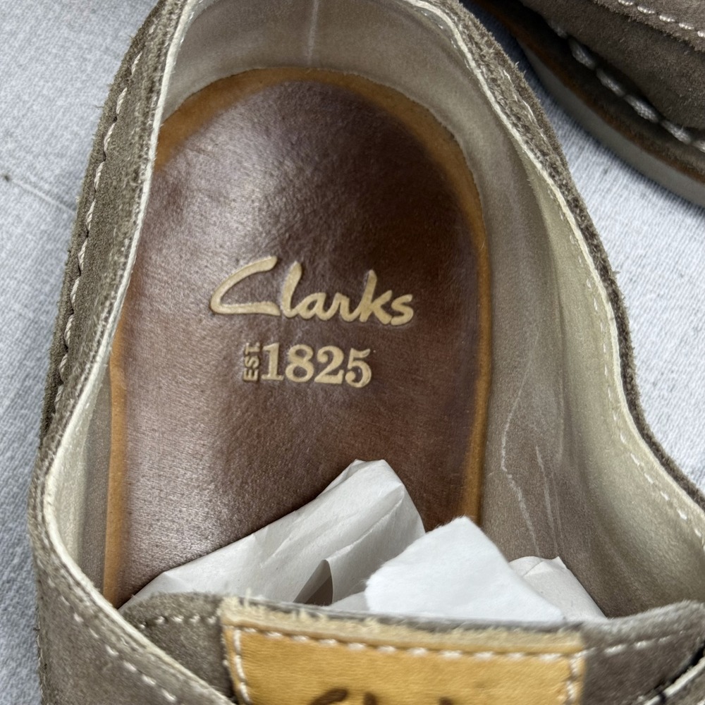 Clarks Mens Suede Moc Toe Derby Shoes Size 10.5 Brown - Picture 6 of 9